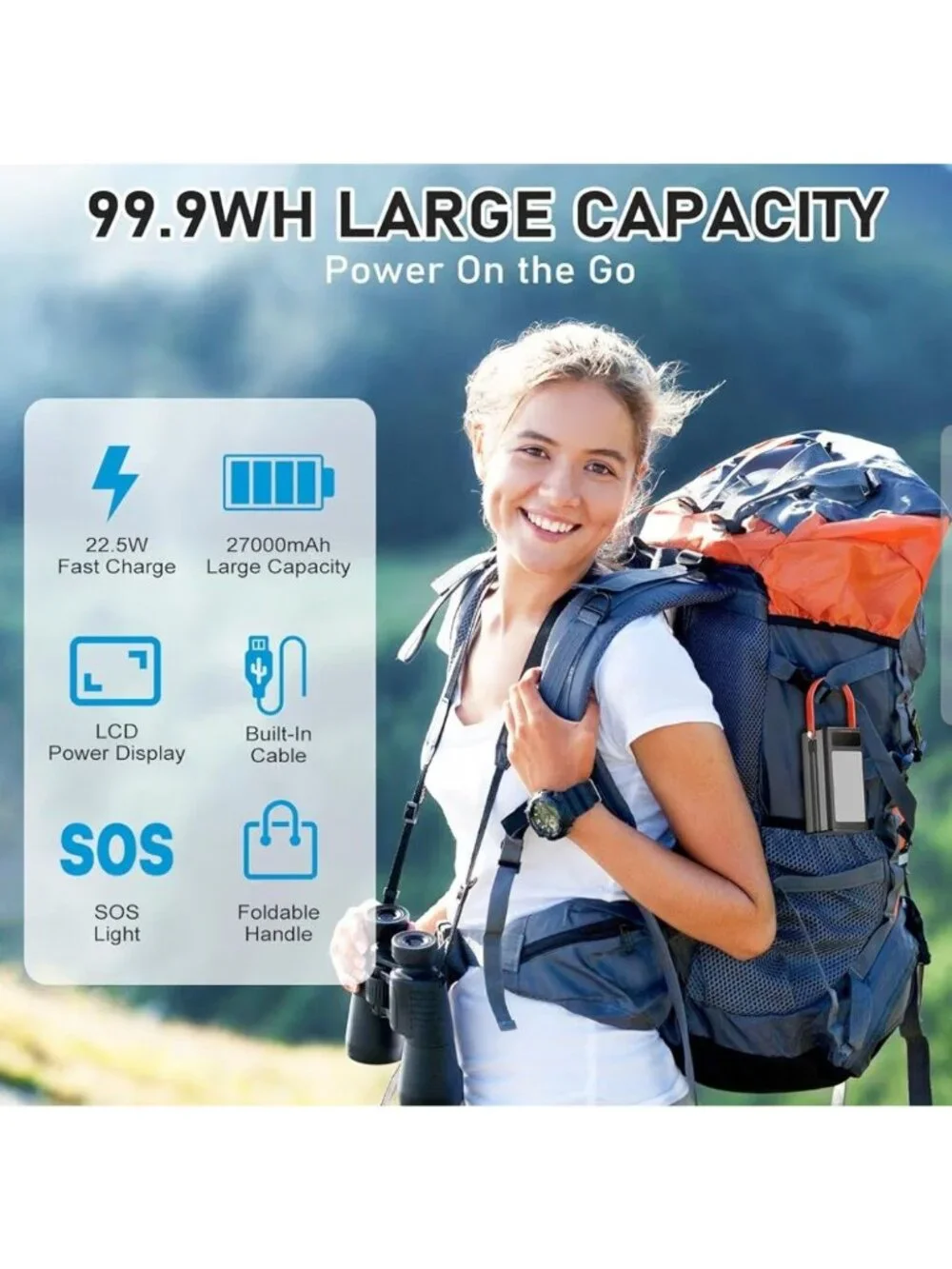 PGYOB Portable Power Bank Power Station, 27000mAh Outdoor Generator